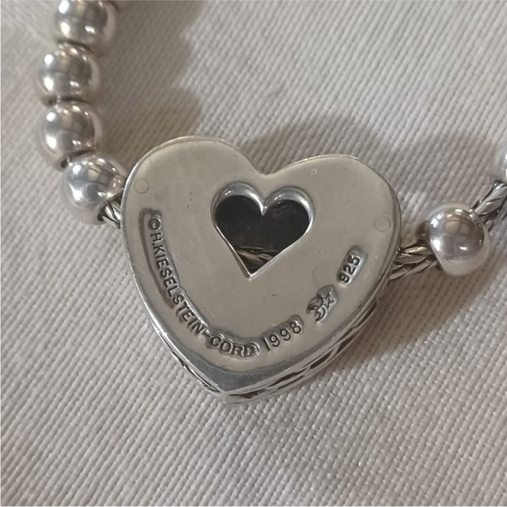 Barry Kieselstein-Cord Sterling Silver Beaded Heart Toggle Necklace - Picture 4 of 14